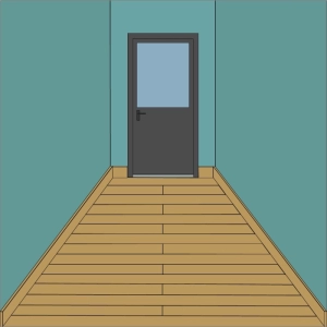 Lames de parquet dans le sens de la largeur du couloir ?
