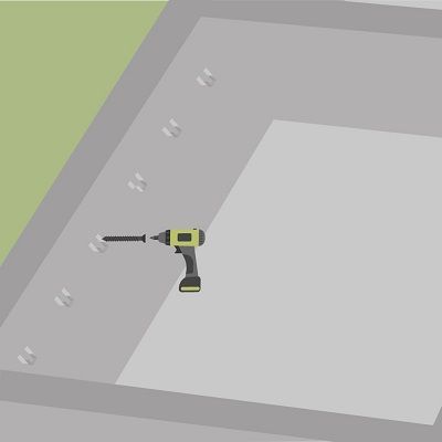 Fixez les sabots de solives avec des goujons d'ancrage