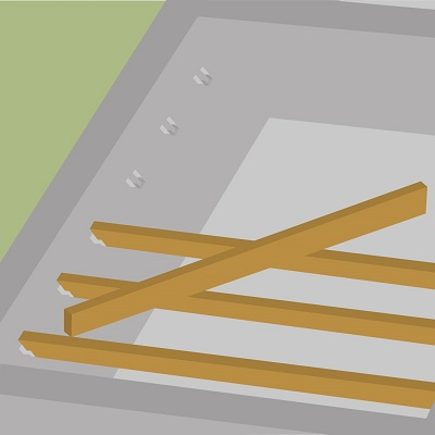 Installez les solives dans les sabots de charpente