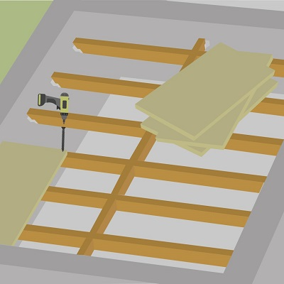 Montez les panneaux OSB, le contreplaqué ou le parquet massif