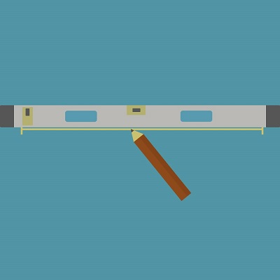 Tracez une ligne à niveau entre les deux repères