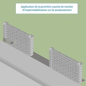 Application de la première couche d'imperméabilisant