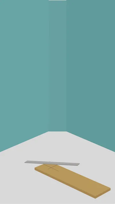 Réalisation d'un trait de coupe de parquet dans une succession d'angles