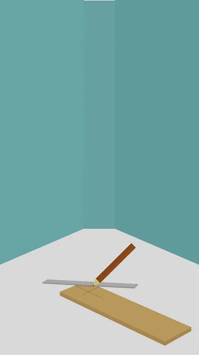 Tracer et découper une lame de parquet dans deux angles obtus