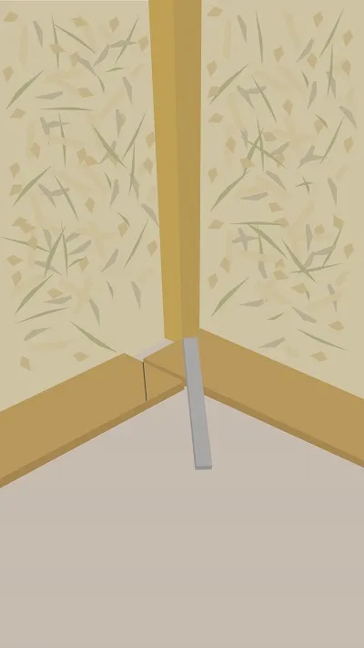 Assemblage de parquet en angle autour d'un angle saillant