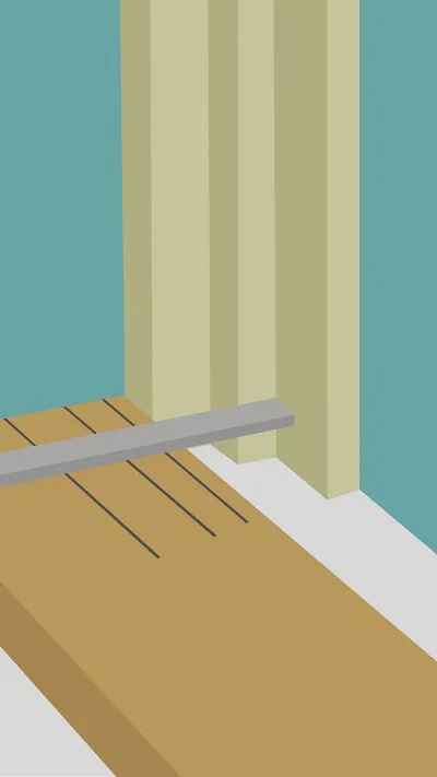 Mesurer et couper du parquet autour d'une moulure