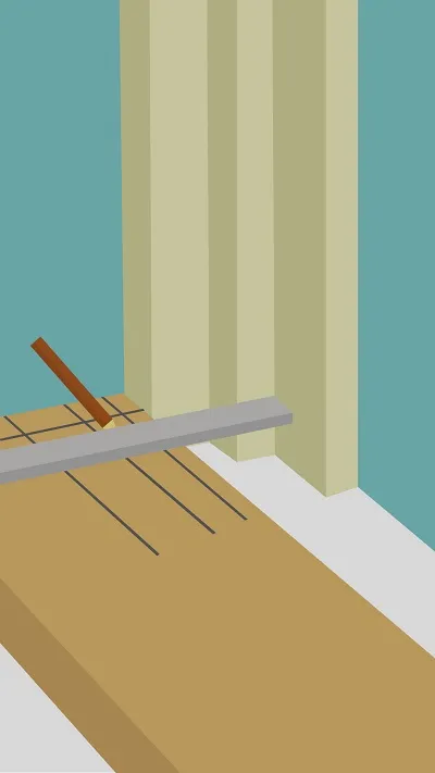 Mesurer et couper du parquet autour d'un bâti de porter