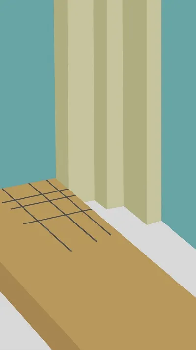 Pose de parquet autour d'une moulure