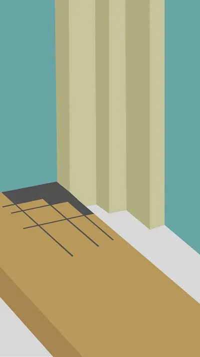 Pose de parquet autour d'une baguette d'angle