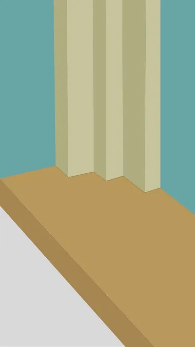 Pose de parquet autour d'un chambranle