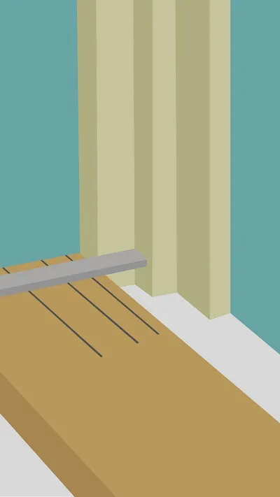 Mesurer une lame de parquet autour d'une moulure